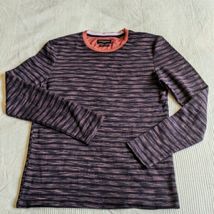 𝅺thomson & Richards Patterned Crew Neck Pullover